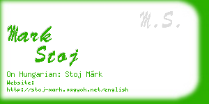 mark stoj business card